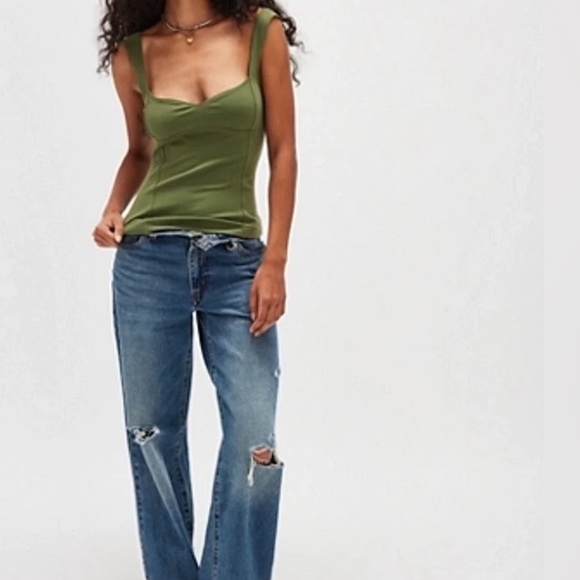 NWT Intimately Free People Somewhere Sometime Cami Evergreen Green - Picture 1 of 7
